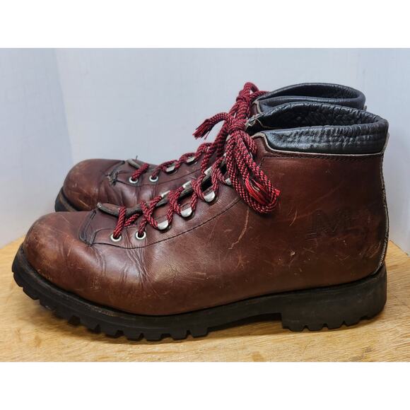 VTG Milo Boots Mens 11M Brown Thick Leather Mountain Vibram USA Needs Insoles main image 7